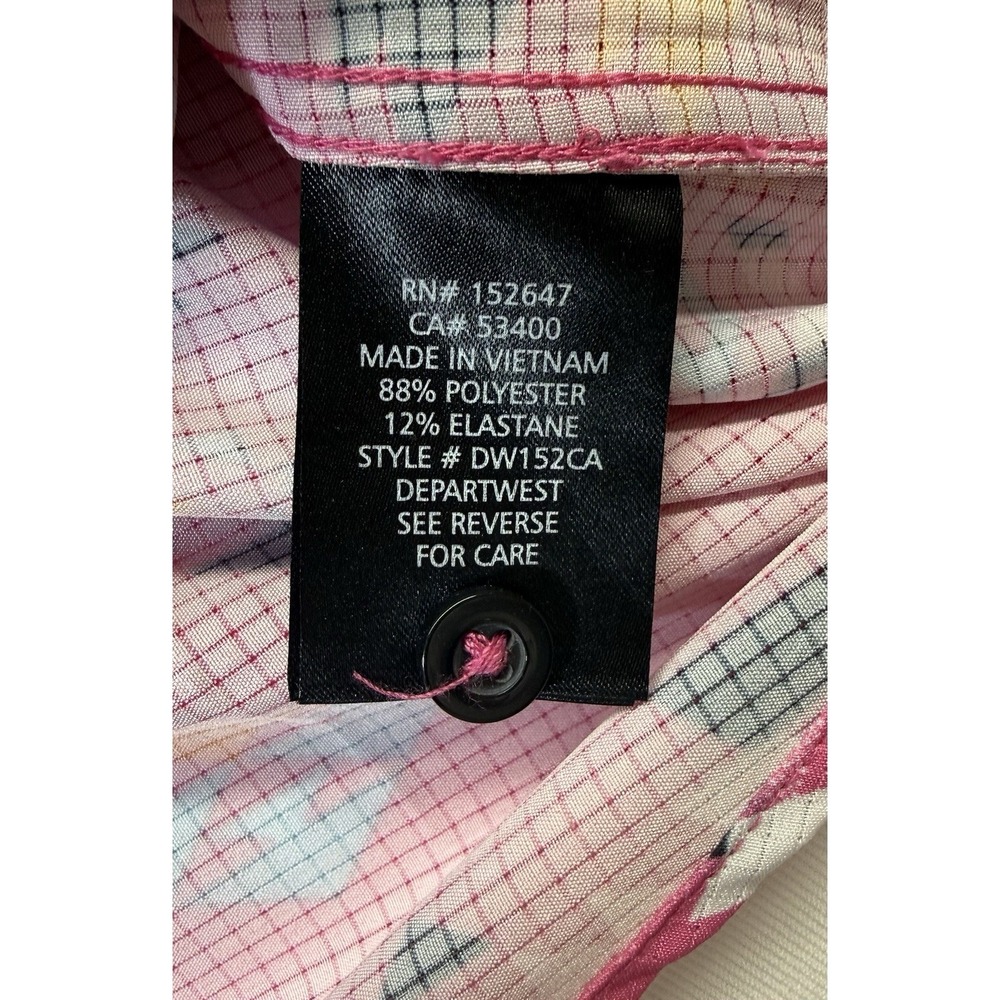 Departwest Men's Aztec Southwest Geometric Pink Performance Button Shirt Large - Picture 4 of 6